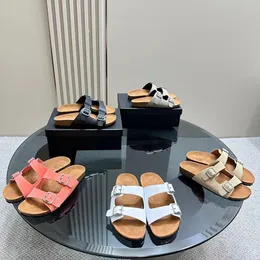 أزياء Jimmy Sandal Designer Women Bostons تسد الصنادل السد من Slippers Cork Flat Fashion Summer Calfskin Leather Slide مفضلة الأحذية الشاطئية الحجم 35-41