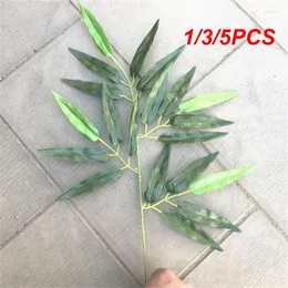 Decorative Flowers 1/3/5PCS Lot Artificial Bamboo Leaf Simulation Plastic Leaves Branches For Wedding Ornaments Home Garden Office