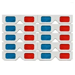 Bowls 3D Glasses 10 pares de lentes estéreo de papel vermelho e azul para filmes definem anáglifo