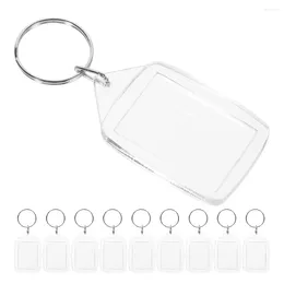 Keychains 12 Pcs Po Frame Keychain Plastic Bulk The Gift Picture Multi-function Blank Abs Miss Frames