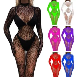 Womens One Pieces Sexy Lace Mesh Jumpsuit Translucence Nightgown Lingerie Fishnet Stockings Sleepwear Pajamas 240312
