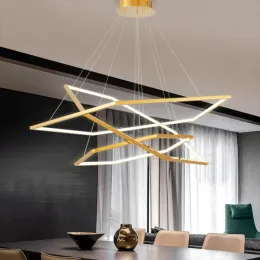 Moderno led lustre lâmpadas design ouro metal hexágono luzes pingente para ilha de cozinha decoração para casa luminária anel pendurado lâmpada ll