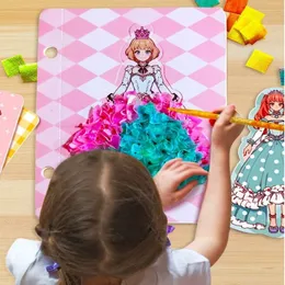 女の子diyクラフトおもちゃのシミュレーションドレスアップセットプリンセスプリンセス教育魔法の子供のおもちゃの子供たちのクリスマスギフト240318