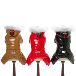 Jaquetas impermeáveis e à prova de neve estilo snowsuit roupas de inverno para cães de estimação quatro pernas grossas casacos quentes jaquetas para roupas de filhote de cachorro pequeno