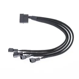 2024 새로운 27cm 4pin IDE Molex to 4-Port 3Pin/4pin 전원 공급 장치 플러그 냉각기 냉각기 팬 어댑터 전원 케이블 스플리터 컴퓨터 케이스