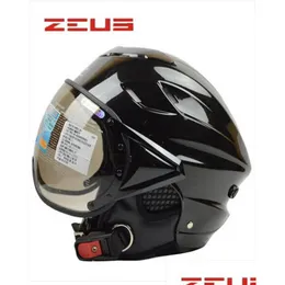 Capacetes de motocicleta Zeus 125B Capacete Abs Meia Face Moto Verão Bicicleta Elétrica Uv Capacetes de Moda Personalizados7444189 Drop Delive Otgaj