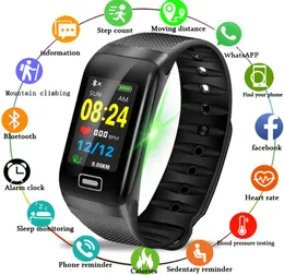 Smart Watch Sport Fitness Tracker معدل ضربات القلب ضغط الدم IP67 Smart Band Pedsion IOS Android Smart Bracelet Wristband3725685