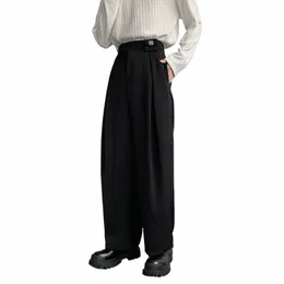 IEFB New Fi Casual Men Fast Suit Suiters Male Plant Solid Solid Wide Leg Pants 2023 Spring Menwear Trend 9A7641 M4L8#
