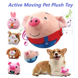 Toys Plush Automatic Bouncing Toys Bite Resistant Funny Interactive Squeaky Toys Talking SelfMoving for Dog Indoor Playing