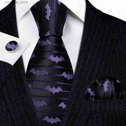 Krawaty na szyję krawaty luksusowe purpurowe czerwone niebieskie męskie krawaty jedwabne tkaninowe wzór zwierząt design nceptie kieszonki mankiety zestawu fa-6210 y240325