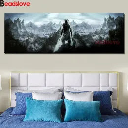 Stitch Elder Scrolls V Skyrim Diamond Hafdery pełne kwadratowe okrągłe wiertło, Mozaiki obrazu kryminowego 5d Diy Diamond Paint