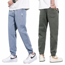 2024 Vår sommarstopp jogger byxa män byxor harajuku last jeans casual harem denim koreansk hiphop sweatpants manliga byxor l9fz#