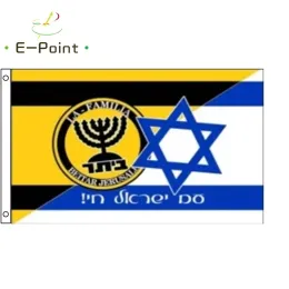 Zubehör Beitar Jerusalem FC La Familia mit Israel-Flagge, 60 x 90 cm (2 x 3 Fuß), 90 x 150 cm (3 x 5 Fuß), Dekorationsbanner für Haus und Garten