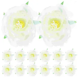 장식용 꽃 20 PCS 시뮬레이션 손목 꽃 가짜 가짜 가짜 인조 머리 공예를위한 미니 화환 실크 배열 인공 신부