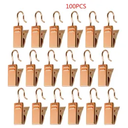 Accessories 100Pcs/Set Window Shower Curtain Hook Clips Sturdy And Durable Drapery Gold Clips Home Decor
