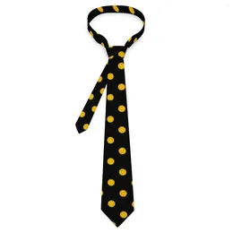 Bow Ties Men's Tie Gold Dot Neck Black And Yellow Kawaii Funny Collar Pattern Wedding Party Great Quality Necktie Accessories