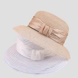 ワイドブリム帽子バケツ帽子マックスシティU夏の通気性麦わら帽子折りたたみビーチハットフィッシャーマンベインハットブラックストローハットパナマハットJ240325