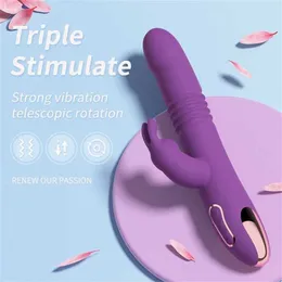 Hüfte neue Sexprodukte wieder aufladbare automatische rotierende Kugel Teleskop Vibrator Damen Geräte Flirtenmassage Stick 231129