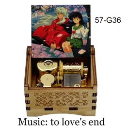 Boxes to love's end Futari no Kimochi InuYasha Music Box golden music movement Mechanism Wind Up Valentine day wife girlfriend Gift