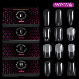 550pcs cienki bez czysty, matowe kwadratowe migdałowe balet balet kaczka-falę gwóźdź piękno fałszywe paznokcie manicure Accesories 240318