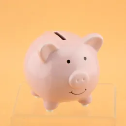 Kutular 1 PCS Seramik Küçük Sevimli Pig Piggy Bank Süsler Figürinler Pembe Domuz Tasarruf Para Kutusu Para Depolama Para Kutuları Çocuk Hediyeleri El Sanatları