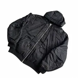 Far. Far.archive Black Jacket 1 : 1 Zip Functial Cott Hooded Coat Mens Women Far. Arachive Aviator Jacket Hoodie W0GM#