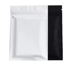 Storage Bags 18X26Cm Matte White Black Aluminum Foil Mylar Bag Reclosable Heat Sealing Tea Coffee Beans Food Packaging Large Ziplock