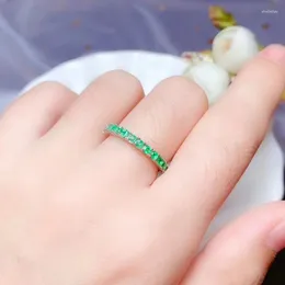 حلقات الكتلة Colife Jewelry 925 Silver Emerald Ring for Office امرأة 13 قطعة 2 مم هدية طبيعية Brithday