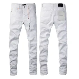 2024 Purple Brand Jeans Men's Jeans Slim Fit Skinny Solid White Denim Pants Streetwear Pants