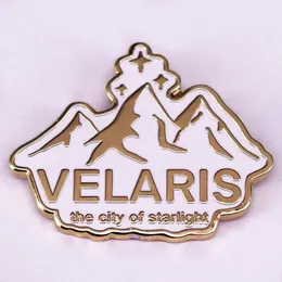 Brouches Velaris the City of Starlight Monamel Pin Acotar Night Court Inspiration Badge Nerd Decoration Decoration
