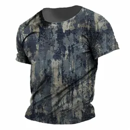 vintage Printed Men's T-shirt Daily Striped Shirt Summer Round Neck Short Sleeve Tees Oversized Sweatshirt Male Cheap Clothing U06z#