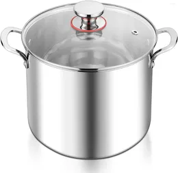 Cookware Sets 12-quart 18/10 Stainless Steel Stockpot With Lid For Stews Heavy-duty Non-toxic Corrosion-resistant Dishwasher Safe