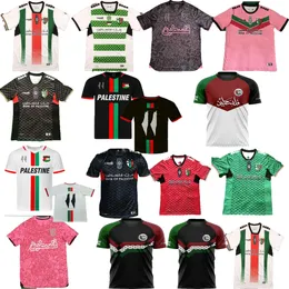 2024 2025 Palestina uomo maglia da calcio casa lontano nero bianco 24 25 CD Palestino nome personalizzato numero maglia da calcio