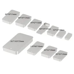 BINS 5PCS Tamanhos múltiplos Caixa de lata de metal pushpull fosca pequena caixa de armazenamento de gaveta sólida Caixa de armazenamento de jóias retangulares Organizador cosmético