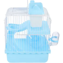 Kafes Hamster Cage Chinchilla Toys Hut Gine Hakkla Doubledeck Squirrel Hamster Hakkında Ev Sıçan Platformu Demir Nest Havasası