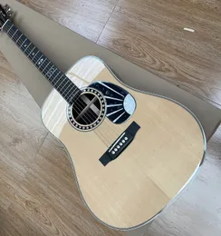 W magazynie New 41# Acoustic (Electric Electric) Guitar 45 Model Real Abalone InLay All Solid Wood Anniversary Edition Ebony Fretboard/Bridge, Nut/Saddle Natural 202402