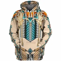 2023 New Indian Style Jacket Felpa stampata in 3D Felpa con cappuccio persalizzata da uomo e da donna Hip Hop Oversize Fi Pullover Top Q7Ri #