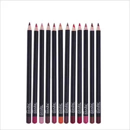 12 Stück Kosmetik-Lippenstift-Stift, professionell, nackt, wasserdicht, Lady Charming Lip Liner, Kontur-Make-up, Lippenstift-Werkzeug 240315