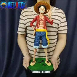 Action Toy Figures One Piece Anime Character 42.5cm Monkey D. Luffy Str Hat Gk Stor 1/4 Doll Staty Model Dekorativ leksaksgåva24325