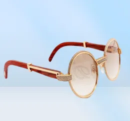 2019 new natural wood full frame diamond glasses 7550178 high quality sunglasses the entire frame is wrapped in diamonds Size 555075184