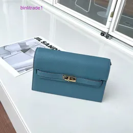 Una borsa kelyys Head in pelle di vacchetta con motivo litchi con fibbia dorata, lunghezza media, campata diagonale, spalla singola, vera pelle, borsa da pranzo da donna