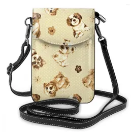 Sacos de ombro bolsa de luxo filhote de cachorro impressão simples saco quadrado qualidade bolsa de telefone couro designer feminino pequeno mensageiro