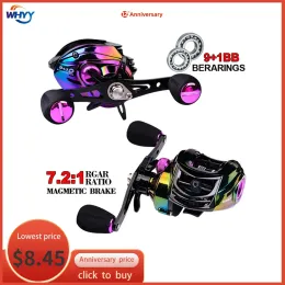 Rullar Whyy New Baitcasting Reel 7.2: 1 High Speed ​​10kg Max Drag Saltwater Fishing Reel 9+1BB Pesca For Ocean Boat Fishing Fishing Reel Reel