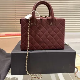 Channells Bags Modedesigner-Tasche, luxuriöse Diamond Lattice-Kettenschulter-Umhängetasche, Make-up-Tasche, Rindsleder-Koffertasche, einfach und vielseitig