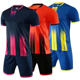 DIY Football Jersey Adult Kids Custom Kurzarm Fußball -Trainingsanzug Uniform Männer Jungen Kleidung Set Kinder Sportweife 240312