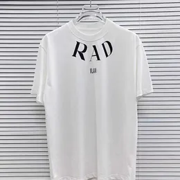 PU PU Rätt hög version 24SS Spring/Summer Neck Brev Kort ärm T-shirt Fashion Dressing samma stil för män och kvinnor