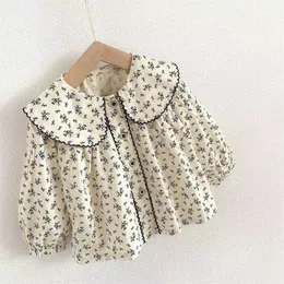 Girls Babys Coat Blus Jacket Outwear Flowers Spring Summer Overcoat Top Party Högkvalitativ barnkläder 240318