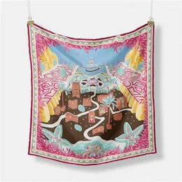 Sarongs pobing ipek eşarp bayan plaj baskılı kare eşarp çanta bandana küçük kafa bandı foulds bayan kravat kafa bandı yaka 53cm 240325