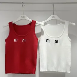 Mulheres Singlet Tanques Letras Designer De Luxo Regatas Coletes Branco Preto Vermelho Elegante Assentamento Sem Mangas Slim Colete De Malha