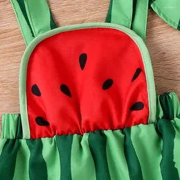 Clothing Sets Toddler Baby Girl 2 Piece Summer Outfits Sleeveless Romper Watermelon Print Hat Infant Clothes Set
